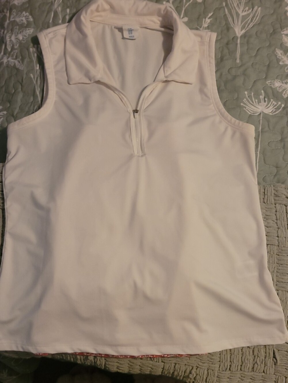 Sigrid Olsen Pink & White Patterned Mini Skort And Zip Up White Shirt - Picture 5 of 5